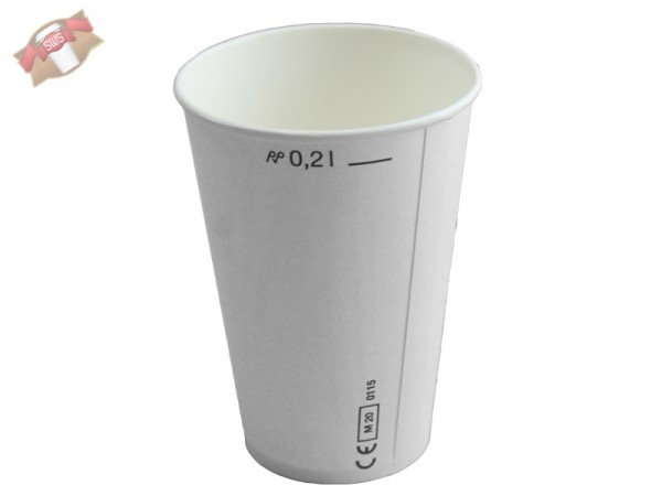 Becher Laborbecher Hartpapierbecher 200 ml weiß (2500 Stk.)