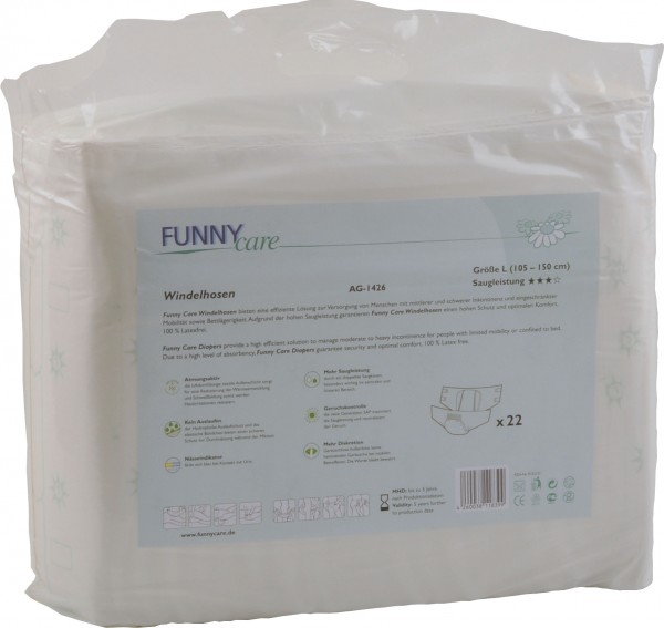 Windelhosen Erwachsenenwindel Größe L, 105-150 cm, 3.100 ml (60 Stück)